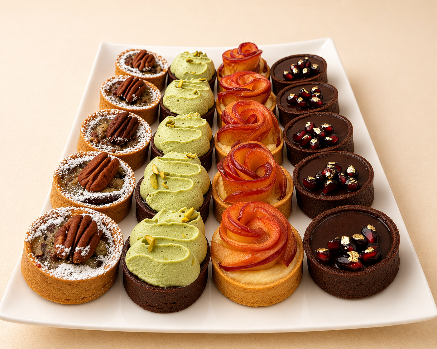 Assorted mini tart desserts by La Bouchée