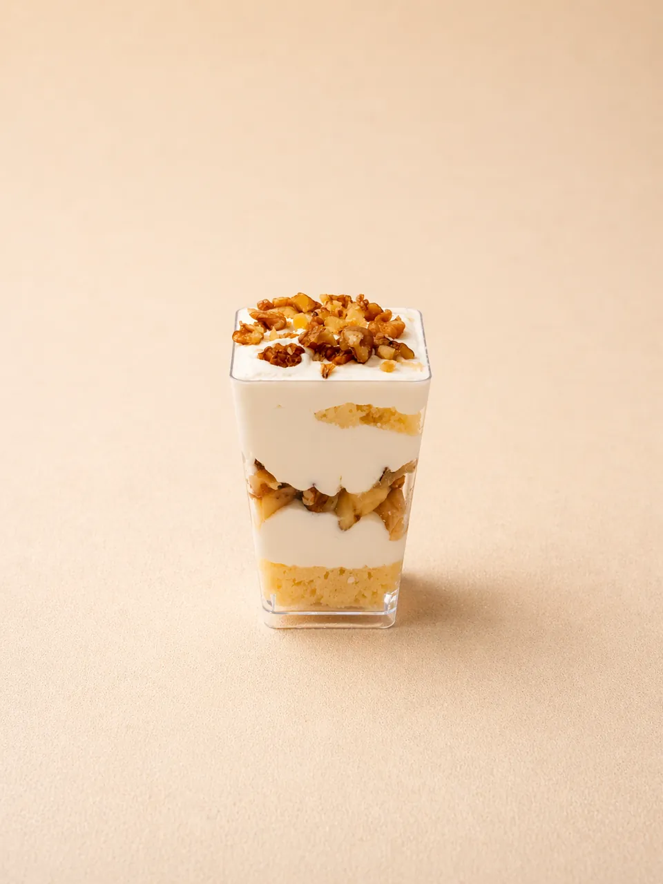 Banana walnut Sweet Shot with creamy layers and fresh walnuts