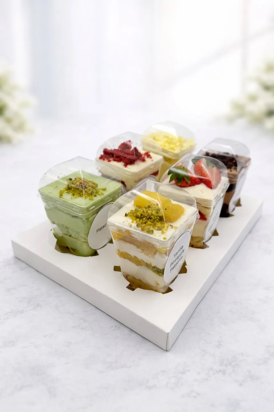 Cake tasting box detail view by La Bouchée