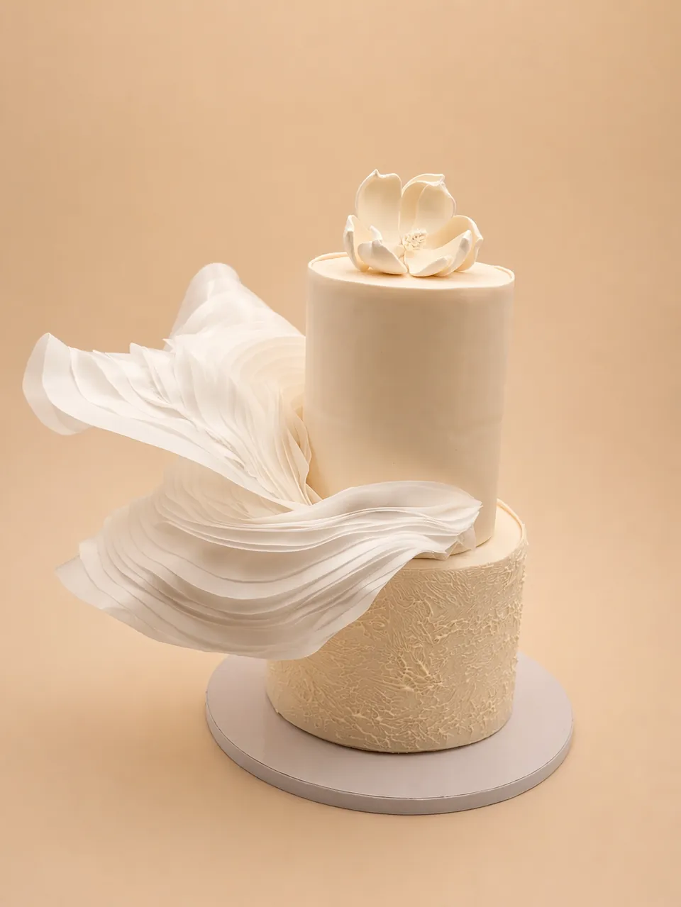 Tiered wedding cake by La Bouchée