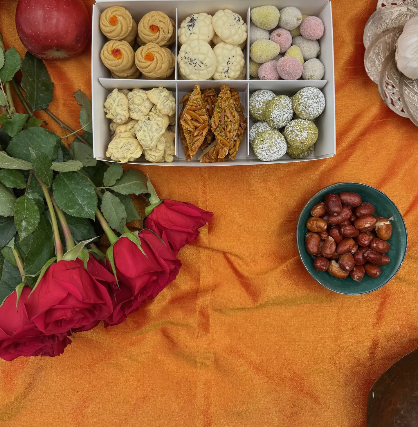 Nowruz signature pastry box with six assorted Persian sweets