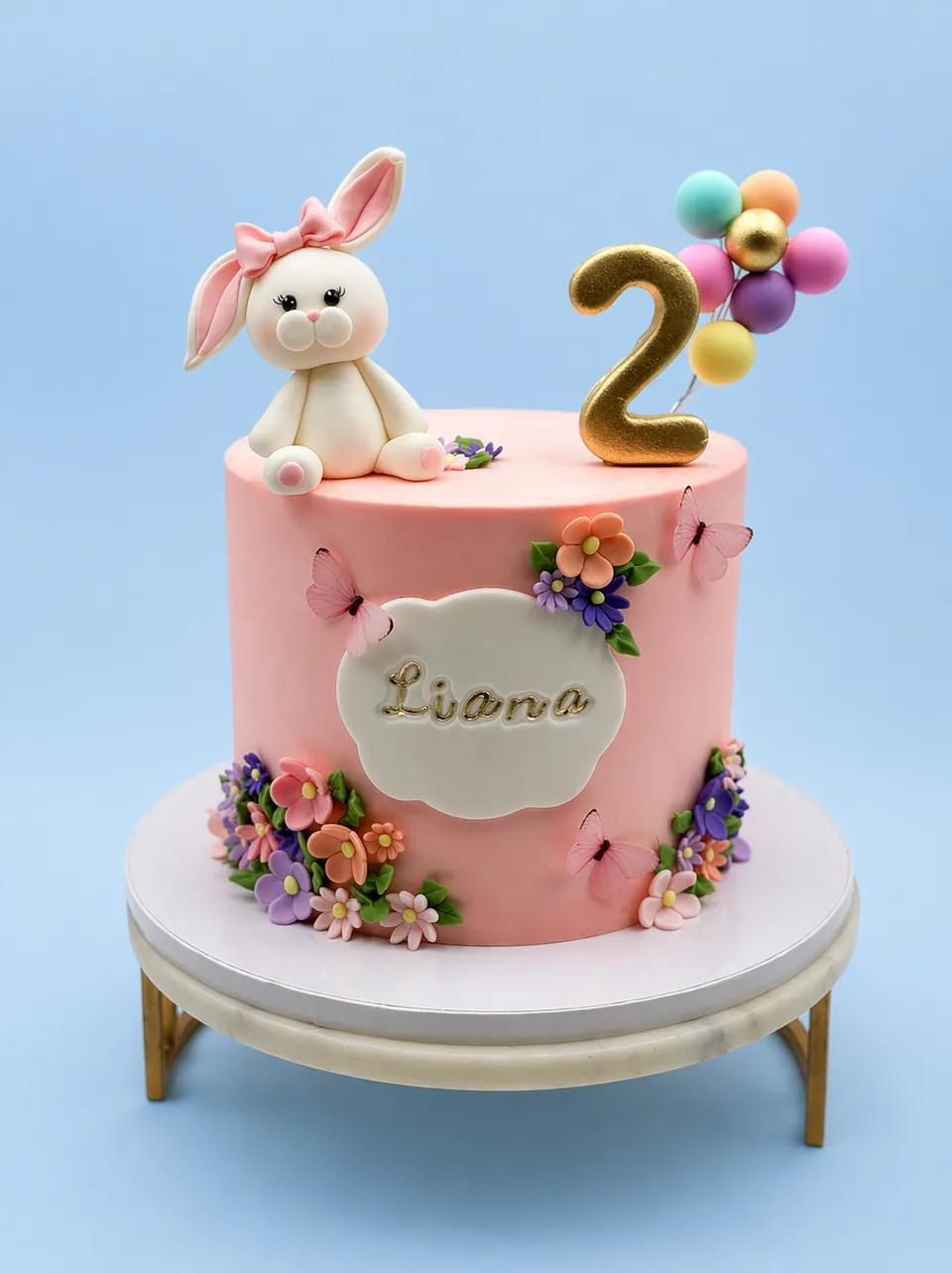 Rustic semi-naked cake with flowers Birthday Cake