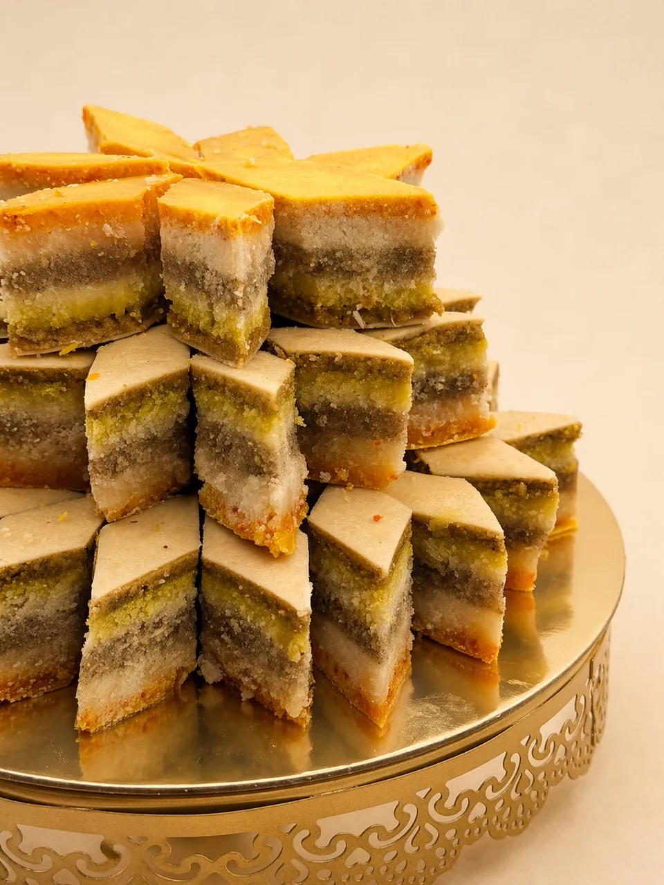 Qazvin baklava with pistachios and almonds