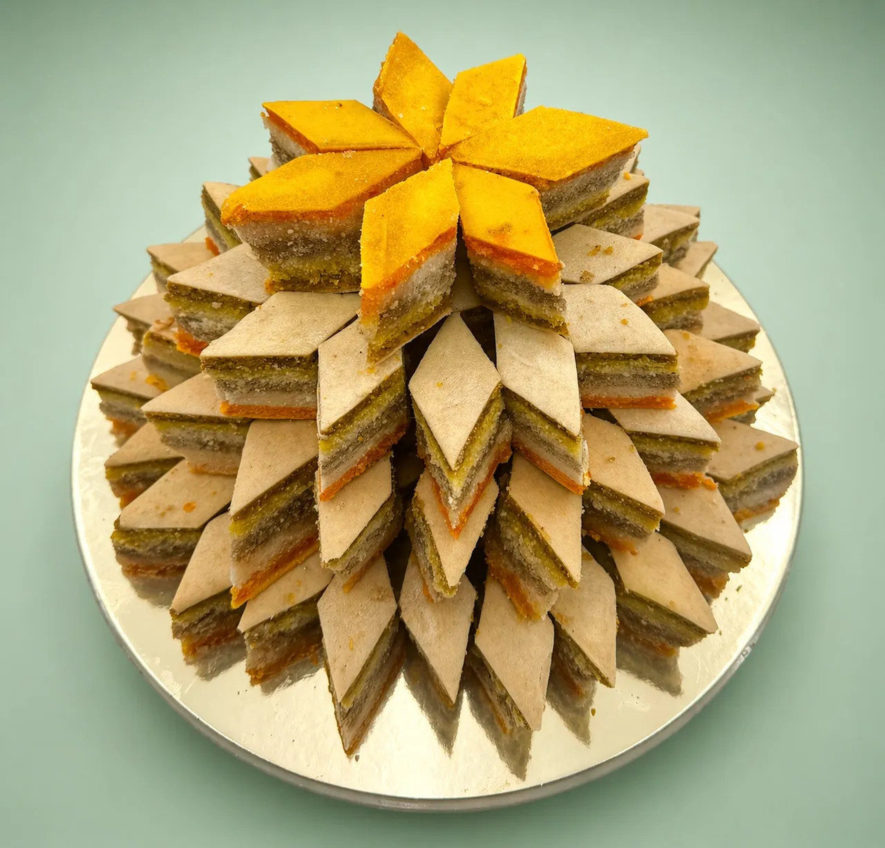 Close-up of Qazvin baklava pieces