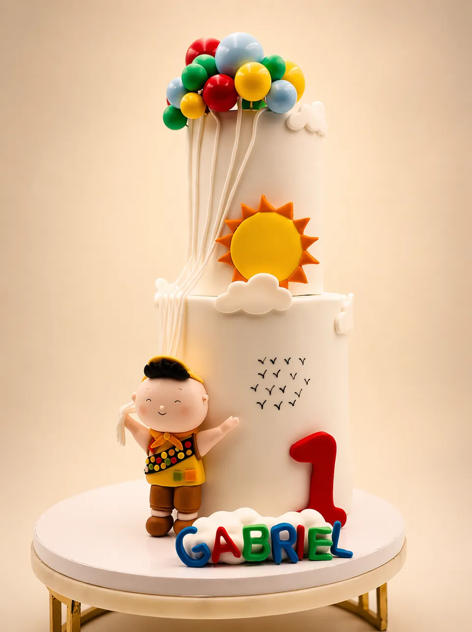 Three-tier floral custom cake Birthday Cake