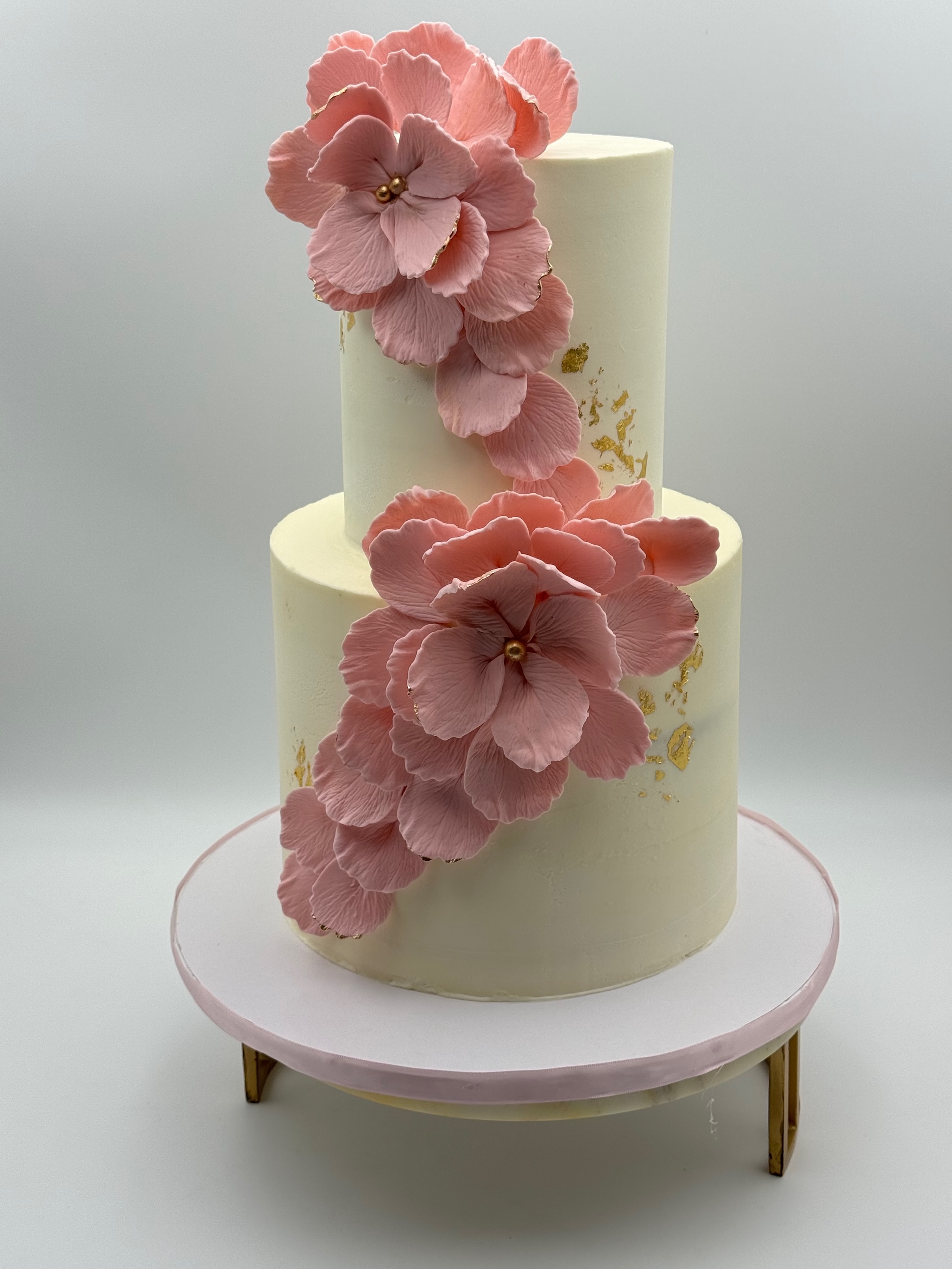 Flowers and butterflies themed custom cake