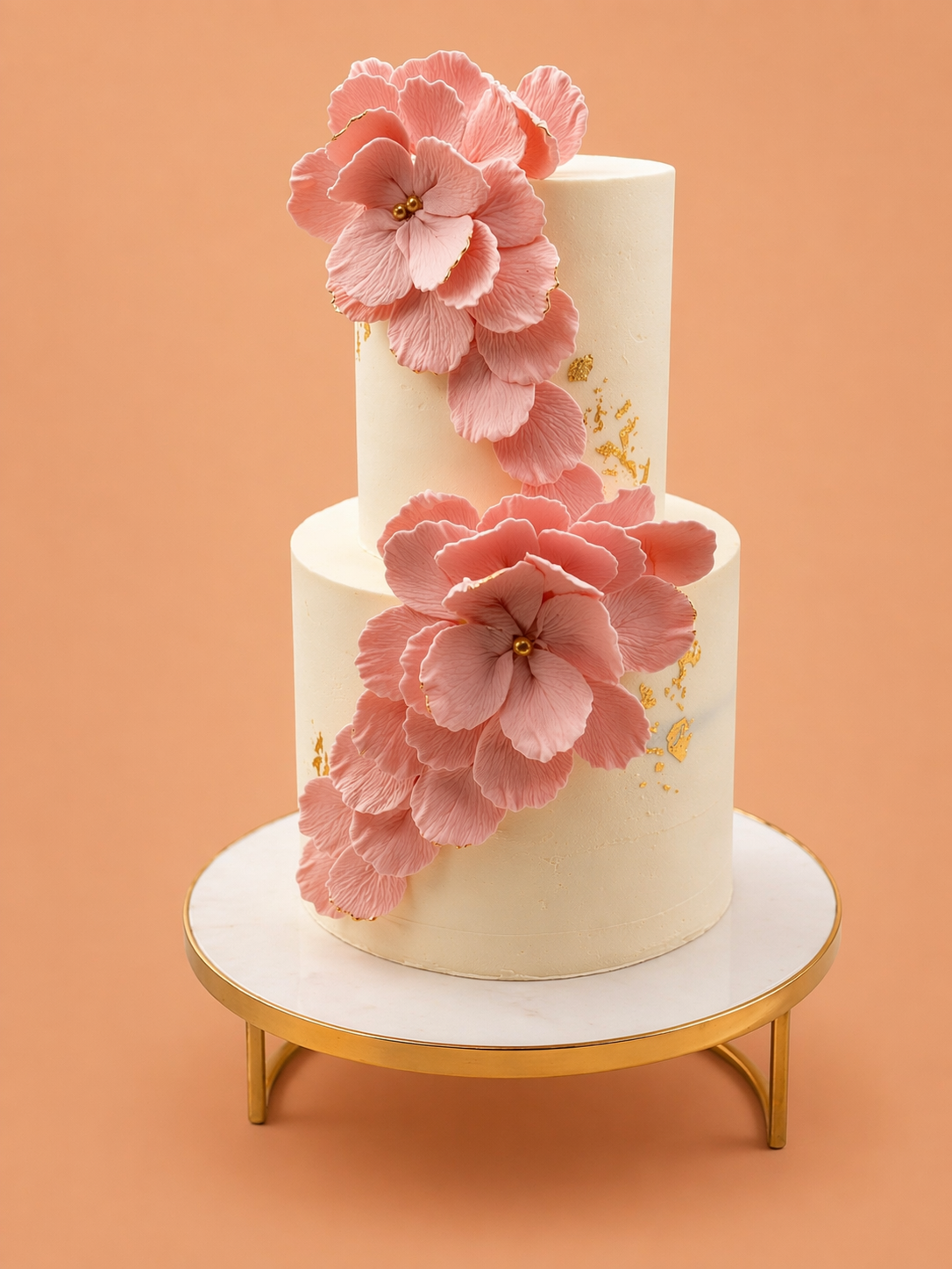 Flowers and butterflies themed custom cake
